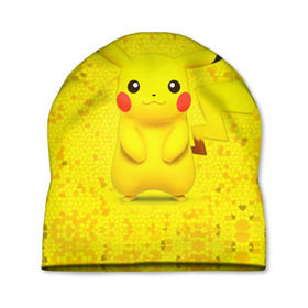 Шапка 3D с принтом Pikachu в Екатеринбурге, 100% полиэстер | универсальный размер, печать по всей поверхности изделия | Тематика изображения на принте: pikachu | pokeboll | pokemon | пикачу | покеболл | покемон