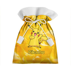 Подарочный 3D мешок с принтом Pikachu в Екатеринбурге, 100% полиэстер | Размер: 29*39 см | Тематика изображения на принте: pikachu | pokeboll | pokemon | пикачу | покеболл | покемон