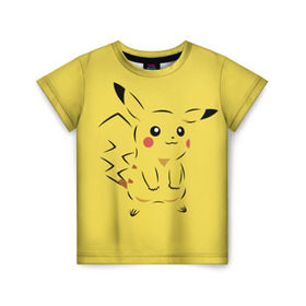 Детская футболка 3D с принтом Pikachu в Екатеринбурге, 100% гипоаллергенный полиэфир | прямой крой, круглый вырез горловины, длина до линии бедер, чуть спущенное плечо, ткань немного тянется | pikachu | pokeboll | pokemon | пикачу | покеболл | покемон