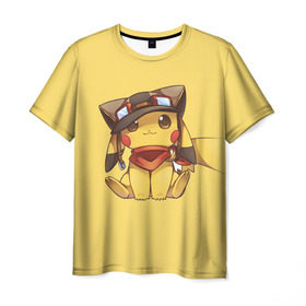 Мужская футболка 3D с принтом Pikachu в Екатеринбурге, 100% полиэфир | прямой крой, круглый вырез горловины, длина до линии бедер | pikachu | pokeball | pokemon | пикачу | покеболл | покемон