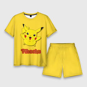 Мужской костюм с шортами 3D с принтом Pikachu в Екатеринбурге,  |  | pikachu | pokeboll | pokemon | пикачу | покеболл | покемон