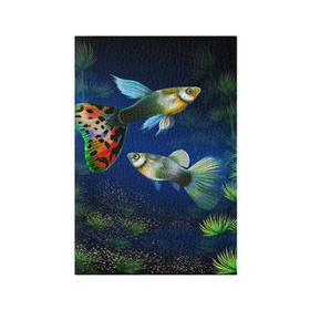Обложка для паспорта матовая кожа с принтом Аквариумные рыбки в Екатеринбурге, натуральная матовая кожа | размер 19,3 х 13,7 см; прозрачные пластиковые крепления | аквариум | вода | водоросли | природа | рыба | рыбка | туризм