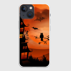 Чехол для iPhone 13 mini с принтом HALLOWEEN | ХЕЛЛОУИН в Екатеринбурге,  |  | пейзаж | тыква | хэллоуин