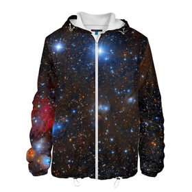 Мужская куртка 3D с принтом Космические дали в Екатеринбурге, ткань верха — 100% полиэстер, подклад — флис | прямой крой, подол и капюшон оформлены резинкой с фиксаторами, два кармана без застежек по бокам, один большой потайной карман на груди. Карман на груди застегивается на липучку | вселенная | галактика | звёзды | космическое пространство | космос | созвездие