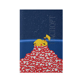Обложка для паспорта матовая кожа с принтом Pokemon GO в Екатеринбурге, натуральная матовая кожа | размер 19,3 х 13,7 см; прозрачные пластиковые крепления | Тематика изображения на принте: pikachu | pokeball | pokemon go | доллар | золото | игра | пикачу | покебол | покемон