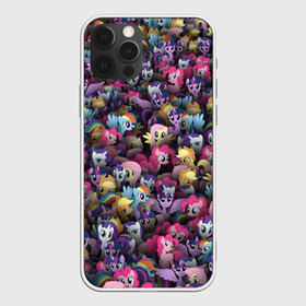 Чехол для iPhone 12 Pro с принтом My Little Pony. Персонажи в Екатеринбурге, силикон | область печати: задняя сторона чехла, без боковых панелей | Тематика изображения на принте: stickerbombing