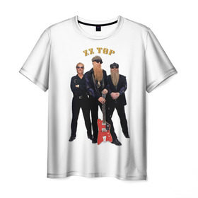 Мужская футболка 3D с принтом ZZ TOP в Екатеринбурге, 100% полиэфир | прямой крой, круглый вырез горловины, длина до линии бедер | Тематика изображения на принте: blues | rock | zz top | блюз | зизи топ | музыка | рок