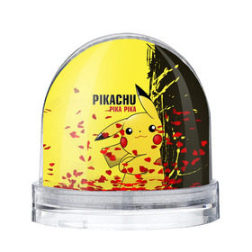 Снежный шар с принтом Pikachu Pika Pika в Екатеринбурге, Пластик | Изображение внутри шара печатается на глянцевой фотобумаге с двух сторон | go | pikachu | pokemon | го | пика | пикачу | покемон