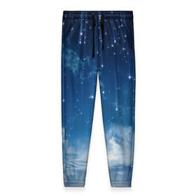 Женские брюки 3D с принтом Звездное небо в Екатеринбурге, полиэстер 100% | прямой крой, два кармана без застежек по бокам, с мягкой трикотажной резинкой на поясе и по низу штанин. В поясе для дополнительного комфорта — широкие завязки | вселенная | галактика | звезды | небо | ночь