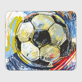 Коврик прямоугольный с принтом Рисованный футбольный мяч в Екатеринбурге, натуральный каучук | размер 230 х 185 мм; запечатка лицевой стороны | игра | мяч | разводы | спорт | футбол | футбольный