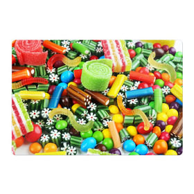 Магнитный плакат 3Х2 с принтом Сладости в Екатеринбурге, Полимерный материал с магнитным слоем | 6 деталей размером 9*9 см | вкуснотища | вкусняшки | глазурь | жевачка | карамель | карамельки | конфетки | конфеты | леденец | мармеладки | сахар | сладости