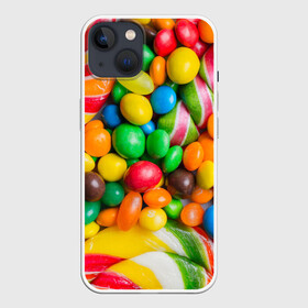 Чехол для iPhone 13 с принтом Сладкоежка в Екатеринбурге,  |  | вкуснотища | вкусняшки | глазурь | жевачка | карамель | карамельки | конфетки | конфеты | леденец | мармеладки | сахар | сладости