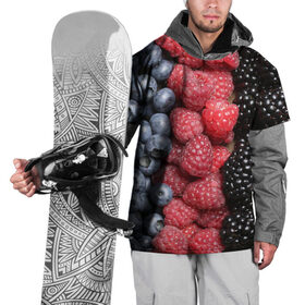 Накидка на куртку 3D с принтом Сочные ягоды в Екатеринбурге, 100% полиэстер |  | богатый урожай | брусника | ерга | земляника | клубника | клюква | малина | морожка | облепиха | рябина | смородина | сок | сочные плоды | фрукты | черника | черноплодка | шиповник | ягоды