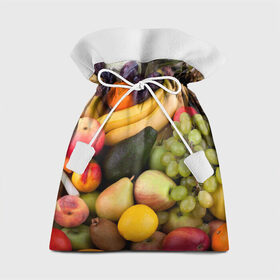 Подарочный 3D мешок с принтом Спелые фрукты в Екатеринбурге, 100% полиэстер | Размер: 29*39 см | Тематика изображения на принте: ананас | арбуз | банан | богатый урожай | виноград | горох | груша | еда | капуста | картофель | лук | морковь | овощи | огурец | перец | персик | слива | сочные плоды | томат | фасоль | фрукты | яблоко