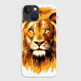 Чехол для iPhone 13 mini с принтом Король джунглей в Екатеринбурге,  |  | lion | грива | дикая кошка | добыча | животное | зверь | искусство | картина | клыки | когти | король джунглей | лев | макет | мясо | набросок | портрет | хищник | царь зверей | эскиз