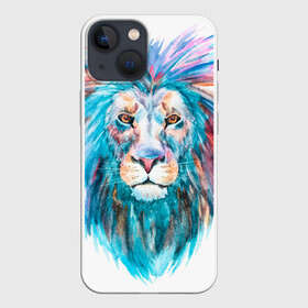 Чехол для iPhone 13 mini с принтом Живописный лев в Екатеринбурге,  |  | lion | грива | дикая кошка | добыча | животное | зверь | искусство | картина | клыки | когти | король джунглей | лев | макет | мясо | набросок | портрет | хищник | царь зверей | эскиз