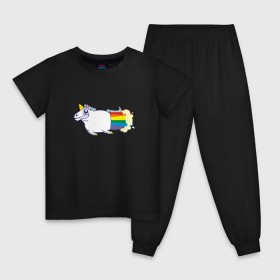 Детская пижама хлопок с принтом Радужный Единорожек в Екатеринбурге, 100% хлопок |  брюки и футболка прямого кроя, без карманов, на брюках мягкая резинка на поясе и по низу штанин
 | единорог | лошадь | радуга