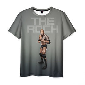 Мужская футболка 3D с принтом The Rock WWE в Екатеринбурге, 100% полиэфир | прямой крой, круглый вырез горловины, длина до линии бедер | Тематика изображения на принте: dwayne johnson | the rock | wwe | рестлинг | спорт