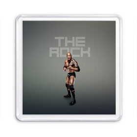 Магнит 55*55 с принтом The Rock WWE в Екатеринбурге, Пластик | Размер: 65*65 мм; Размер печати: 55*55 мм | Тематика изображения на принте: dwayne johnson | the rock | wwe | рестлинг | спорт