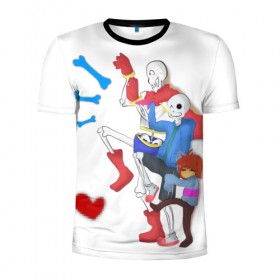 Мужская футболка 3D спортивная с принтом Undertale в Екатеринбурге, 100% полиэстер с улучшенными характеристиками | приталенный силуэт, круглая горловина, широкие плечи, сужается к линии бедра | 
