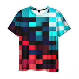 Мужская футболка 3D с принтом Pixel Color в Екатеринбурге, 100% полиэфир | прямой крой, круглый вырез горловины, длина до линии бедер | 