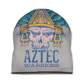 Шапка 3D с принтом Aztec Warriors в Екатеринбурге, 100% полиэстер | универсальный размер, печать по всей поверхности изделия | античный | ацтеки | гранж | живопись | культура | майя | орнамент | ретро | старинный | элемент