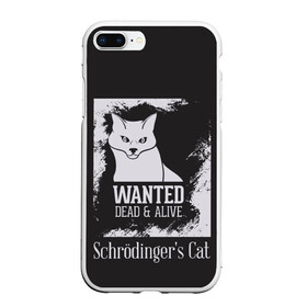 Чехол для iPhone 7Plus/8 Plus матовый с принтом Wanted Cat в Екатеринбурге, Силикон | Область печати: задняя сторона чехла, без боковых панелей | Тематика изображения на принте: белое | котик | кошка | надписи | новинки | прикольные | рисунок | черное