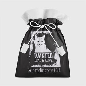 Подарочный 3D мешок с принтом Wanted Cat в Екатеринбурге, 100% полиэстер | Размер: 29*39 см | белое | котик | кошка | надписи | новинки | прикольные | рисунок | черное