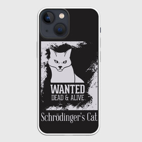 Чехол для iPhone 13 mini с принтом Wanted Cat в Екатеринбурге,  |  | белое | котик | кошка | надписи | новинки | прикольные | рисунок | черное