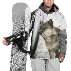 Накидка на куртку 3D с принтом Волк во весь рост в Екатеринбурге, 100% полиэстер |  | волк | хищник