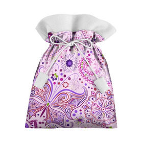 Подарочный 3D мешок с принтом Lady Butterfly в Екатеринбурге, 100% полиэстер | Размер: 29*39 см | Тематика изображения на принте: винтаж | воздушный | индийские | кружева | новинки | узор | цветок | цветочный | этнические