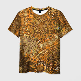 Мужская футболка 3D с принтом Коллекция Edition в Екатеринбурге, 100% полиэфир | прямой крой, круглый вырез горловины, длина до линии бедер | винтаж | воздушный | индийские | кружева | новинки | узор | цветок | цветочный | этнические