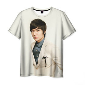 Мужская футболка 3D с принтом Lee Min Ho в Екатеринбурге, 100% полиэфир | прямой крой, круглый вырез горловины, длина до линии бедер | дорама