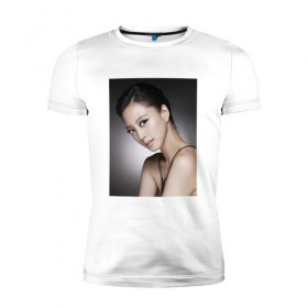Мужская футболка премиум с принтом Song Hye-kyo в Екатеринбурге, 92% хлопок, 8% лайкра | приталенный силуэт, круглый вырез ворота, длина до линии бедра, короткий рукав | 