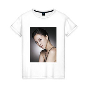 Женская футболка хлопок с принтом Song Hye-kyo в Екатеринбурге, 100% хлопок | прямой крой, круглый вырез горловины, длина до линии бедер, слегка спущенное плечо | 