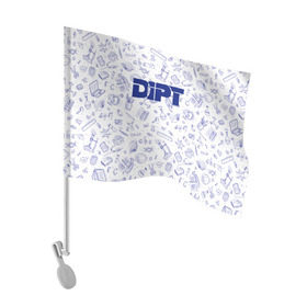Флаг для автомобиля с принтом DIPT в Екатеринбурге, 100% полиэстер | Размер: 30*21 см | 