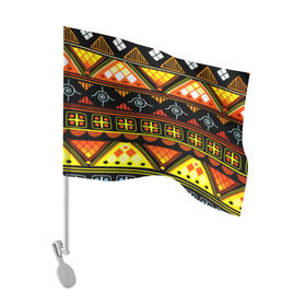 Флаг для автомобиля с принтом Element ethnic в Екатеринбурге, 100% полиэстер | Размер: 30*21 см | орнамент | полосы | этно