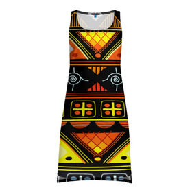 Платье-майка 3D с принтом Element ethnic в Екатеринбурге, 100% полиэстер | полуприлегающий силуэт, широкие бретели, круглый вырез горловины, удлиненный подол сзади. | орнамент | полосы | этно