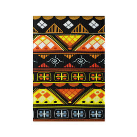 Обложка для паспорта матовая кожа с принтом Element ethnic в Екатеринбурге, натуральная матовая кожа | размер 19,3 х 13,7 см; прозрачные пластиковые крепления | орнамент | полосы | этно