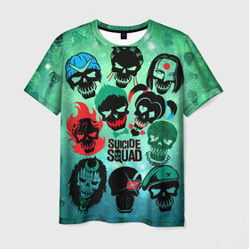 Мужская футболка 3D с принтом Suicide Squad в Екатеринбурге, 100% полиэфир | прямой крой, круглый вырез горловины, длина до линии бедер | suicide squad