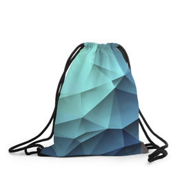 Рюкзак-мешок 3D с принтом Polygon blue в Екатеринбурге, 100% полиэстер | плотность ткани — 200 г/м2, размер — 35 х 45 см; лямки — толстые шнурки, застежка на шнуровке, без карманов и подкладки | полигон | текстура