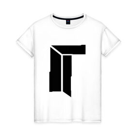 Женская футболка хлопок с принтом Titan в Екатеринбурге, 100% хлопок | прямой крой, круглый вырез горловины, длина до линии бедер, слегка спущенное плечо | 
