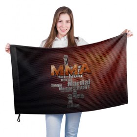 Флаг 3D с принтом MMA в Екатеринбурге, 100% полиэстер | плотность ткани — 95 г/м2, размер — 67 х 109 см. Принт наносится с одной стороны | judo | mixed | mma | sambo | wrestling
