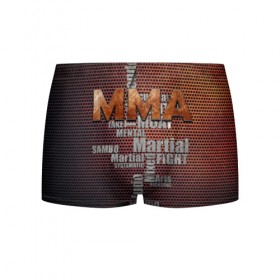 Мужские трусы 3D с принтом MMA в Екатеринбурге, 50% хлопок, 50% полиэстер | классическая посадка, на поясе мягкая тканевая резинка | judo | mixed | mma | sambo | wrestling
