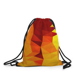 Рюкзак-мешок 3D с принтом Golden в Екатеринбурге, 100% полиэстер | плотность ткани — 200 г/м2, размер — 35 х 45 см; лямки — толстые шнурки, застежка на шнуровке, без карманов и подкладки | геометрия | полигоны | разноцветный | треугольники | яркий