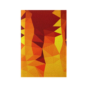 Обложка для паспорта матовая кожа с принтом Golden в Екатеринбурге, натуральная матовая кожа | размер 19,3 х 13,7 см; прозрачные пластиковые крепления | геометрия | полигоны | разноцветный | треугольники | яркий