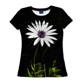 Женская футболка 3D с принтом Цветок счастья в Екатеринбурге, 100% полиэфир ( синтетическое хлопкоподобное полотно) | прямой крой, круглый вырез горловины, длина до линии бедер | лепестки | прикольные картинки | цветочки | цветы