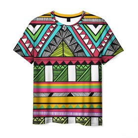 Мужская футболка 3D с принтом Зимбабве в Екатеринбурге, 100% полиэфир | прямой крой, круглый вырез горловины, длина до линии бедер | африка | орнамент | этнический | этно
