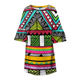 Детское платье 3D с принтом Зимбабве в Екатеринбурге, 100% полиэстер | прямой силуэт, чуть расширенный к низу. Круглая горловина, на рукавах — воланы | африка | орнамент | этнический | этно