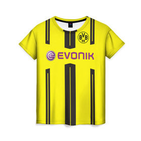 Женская футболка 3D с принтом Borussia Dortmund в Екатеринбурге, 100% полиэфир ( синтетическое хлопкоподобное полотно) | прямой крой, круглый вырез горловины, длина до линии бедер | боруссия | дортмунд